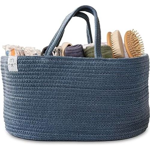 Natemia Baby Nappy Caddy Organiser - Large Portable Baby Caddy for Diapers and Wipes, Baby Basket for Newborn, Baby Storage Basket, Baby Baskets for Hampers, Gift Basket