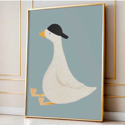 Silly Goose Nursery Print: Boy's Room Decor (Digital Download)
