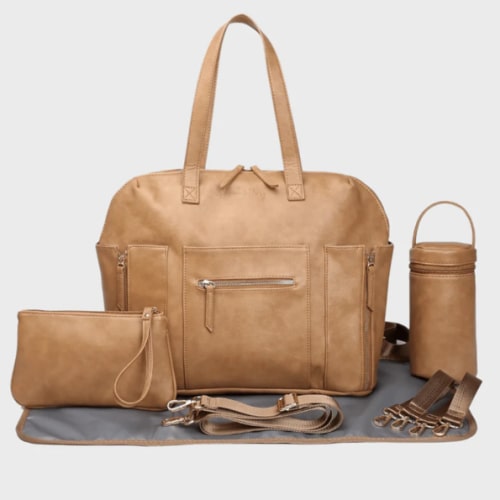 Chelsea Convertible Tan Diaper Bag