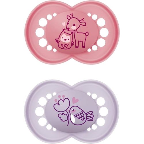 MAM Original Matte Baby Pacifier, Nipple Shape Helps Promote Healthy Oral Development, Sterilizer Case, 6-16 Months (Pack of 2)