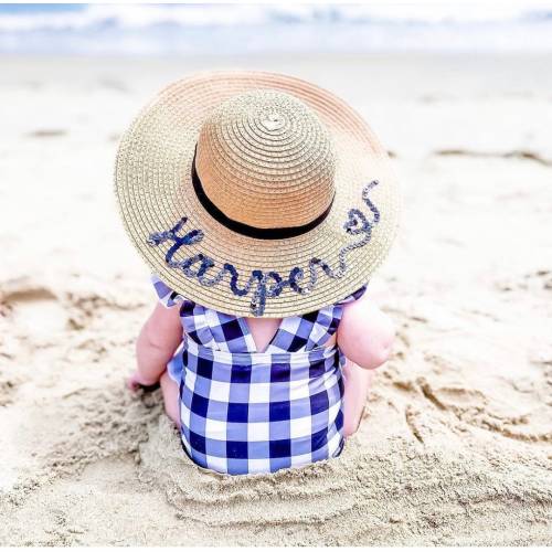 Personalized Baby Straw Sunhat / Toddler Sun Hat / Girl Sun hat / Girl Birthday Gift / Kid Easter Gift / Customized Sun hat / Baby Beach hat