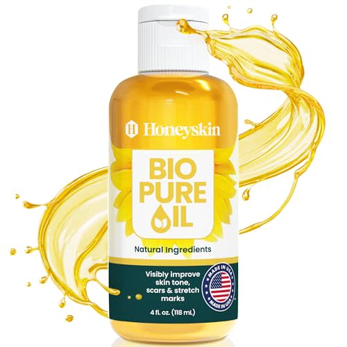 Bio Pure Skincare Oil - Moisturizer for Dry Skin - Pregnancy Stretch Mark Prevention - Oil for Scars - Stretch Mark Treatment with Sweet Almond for skin (4oz)