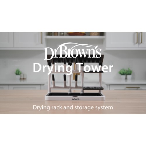 Dr. Brown's Drying Tower, Space Saving Vertical Rack for Drying, Storing, and Organizing Baby Bottles and Feeding Essentials, BPA Free