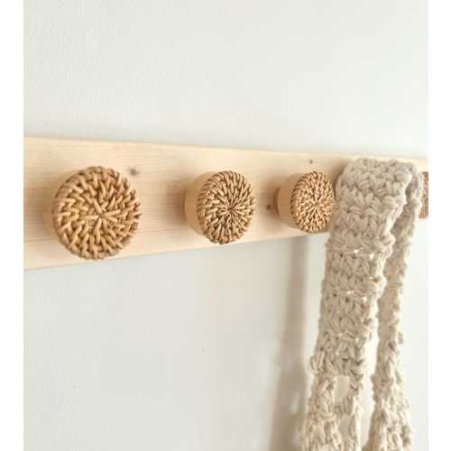 Boho Wooden Hook - Wooden Clothes Rack - Boho Storage Accessory - 20 Inch