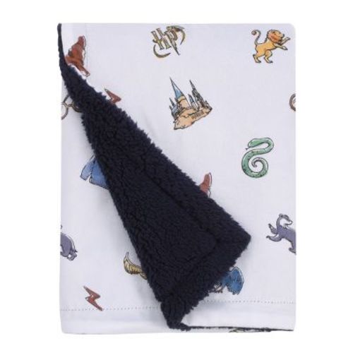 NoJo Warner Bros. Harry Potter Welcome Little Wizard Navy, Burgundy, Blue, and White Super Soft Baby Blanket