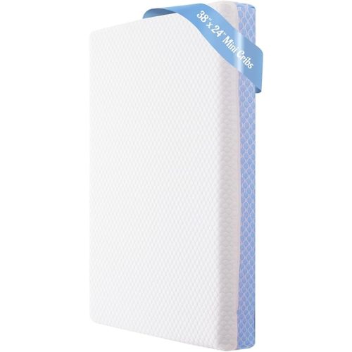 Mini Crib Mattress - 38x24x4 Inch Dual Sided Memory Foam Baby Mattress with Breathable Removable Cover - Fits Most Mini and Portable Cribs