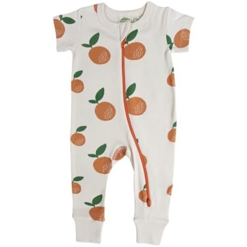 PARADE Organic Signature Print '2-Way' Zip Romper Short Sleeve