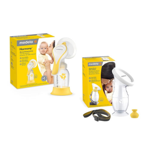 Medela Manual Breast Pump Set - Perfect Pair Bundle, Includes Harmony Manual Breast Pump & Silicone Breastmilk Collector