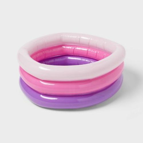 5.91'' X 1.97'' X 7.87'' Mini 3 Ring Pool 11 Gal Round Kiddie Pool Pink - Sun Squad™