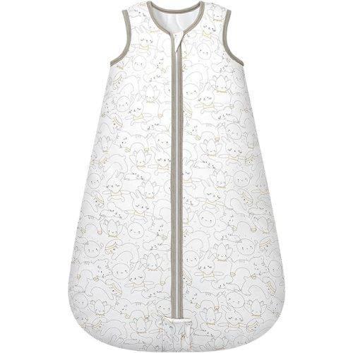 Mosebears Sleep Sack Baby Winter Wearable Blanket with 2-Way Zipper,2.5 TOG Cotton Sleep Sack Unisex (Grey, 12-18 Months)