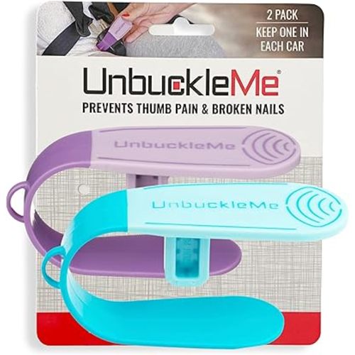 UnbuckleMe Car Seat Buckle Release Tool - Purple & Blue 2 Pack - Buy One for Each Car or Give One to a Friend