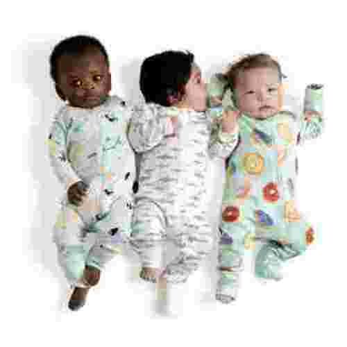 M+A by Monica + Andy Organic Cotton Gender Neutral Long Sleeve Baby One-Piece Pajama, Sizes Newborn - 24 Months