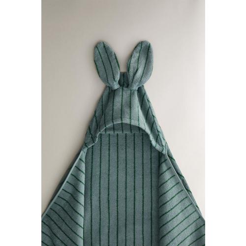 HOODED VELOUR STRIPED BATH TOWEL - Blue | ZARA United States