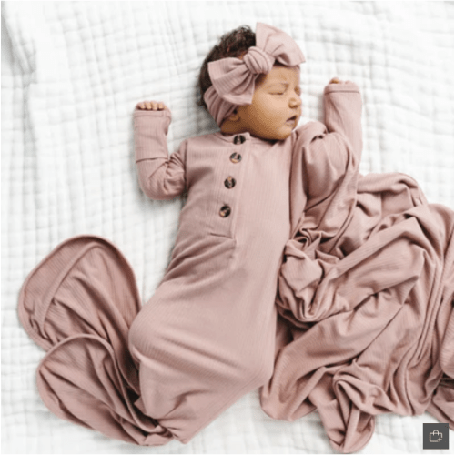 Jane Ribbed Knotted Gown 3-6 months