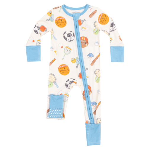 2-Way Zip Romper, Sports Ball Friends