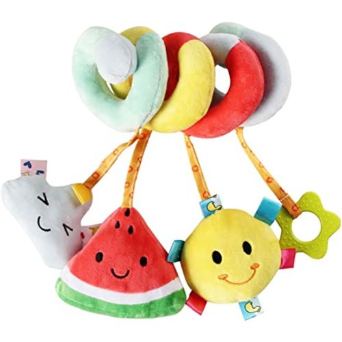 AIyMltd car seat Toys for Infants, Spiral Activity Hanging Toys for Stroller, Newborn Toys 0,3,6,9,12 Months (Red Watermelon)