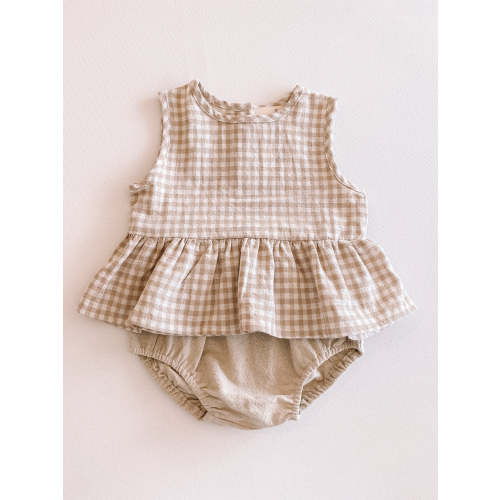 gingham peplum set