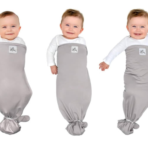 The Ollie Swaddle - Helps to Reduce The Moro (Startle) Reflex - Made from a Custom Designed Moisture-Wicking Material (Stone)