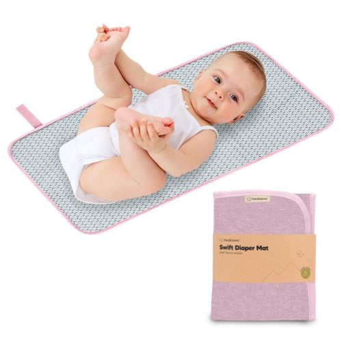 KeaBabies Swift Diaper Changing Pad, Portable Waterproof Diaper Changing Pad for Baby, Travel Changing Pad for Diaper Bag, Color: Sweet pink