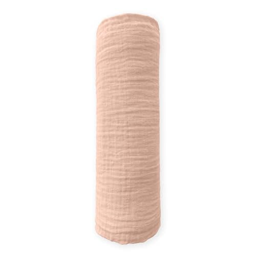 SwaddleDesigns Cotton Muslin Swaddle Blanket, Receiving Blanket for Baby Boys & Girls, Best Registry Gift, 46x46 inches, Peach Blush