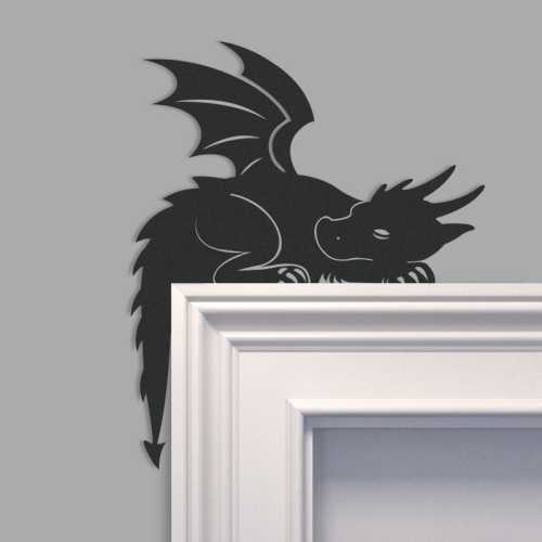 Sleeping Dragon Metal Door Topper