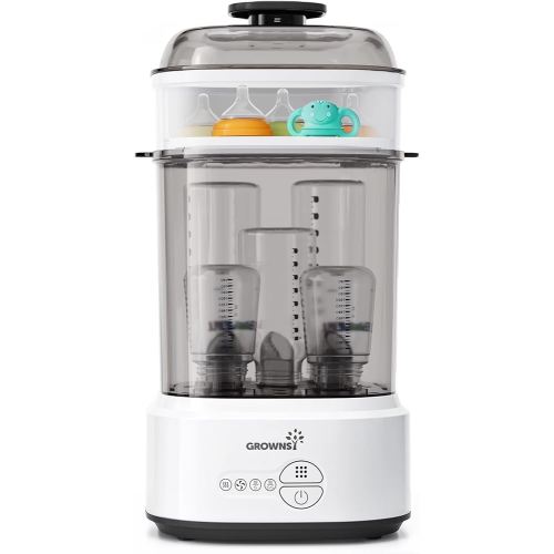 Bottle Sterilizer and Dryer, Compact Electric Steam Baby Bottle Sterilizer (Esterilizador de Biberones), Bottle Sanitizer for Baby Bottles, Pacifiers, Pump Parts Black