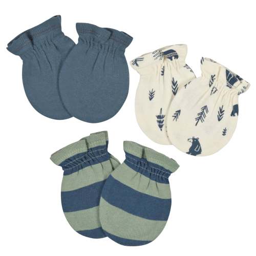 3-Pack No Scratch Mittens - Bear