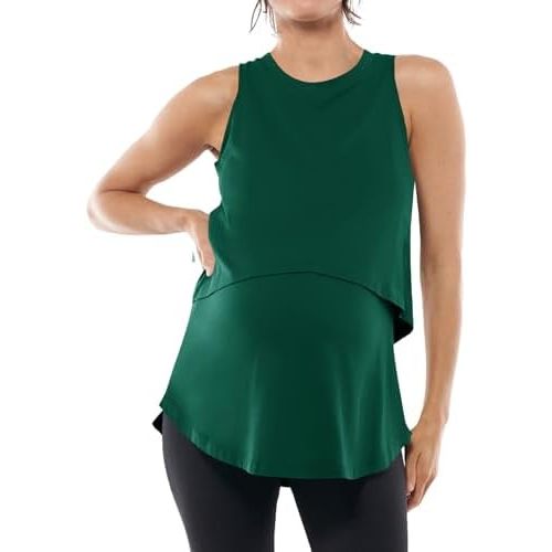 Tankaneo Womens Summer Maternity Nursing Tank Tops Sleeveless Double Layer Breastfeeding Shirt Pregnancy Clothes