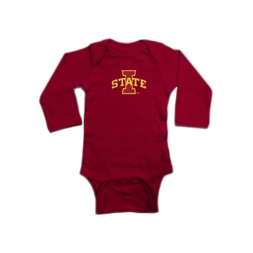 Iowa State Cyclones Baby CARDINAL Primary Logo Long Sleeve Romper - 10190850