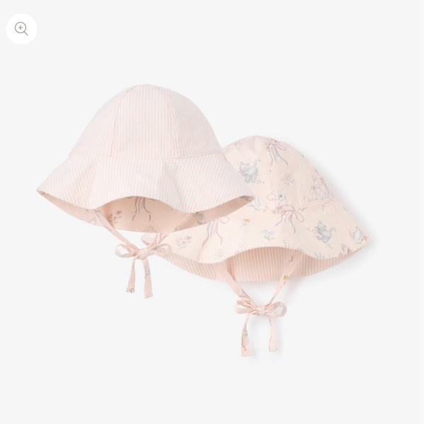 Fleur/Seersucker Reversible Sunhat – Elegant Baby
