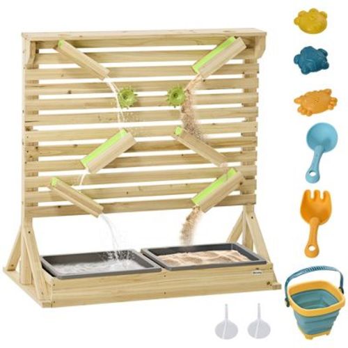Outsunny 18 Pcs Sand And Water Playset For Kids With With Rearrangeable Falling Network Maze, Sensory Toy Summer Activity Outdoor Toys, Aged 3-7