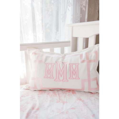 Personalized Appliqué Monogram Baby Pillow – Custom Nursery Pillow, Heirloom Baby Gift, Baby Girl Bedding, Monogram Throw Pillow