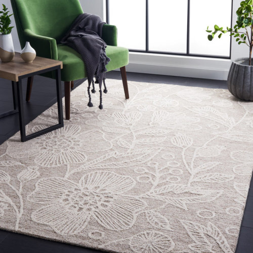 Red Barrel Studio® Jardin Hand Tufted Wool Floral Rug | Wayfair