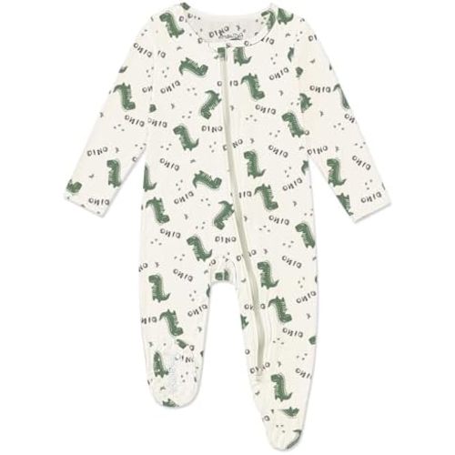 Jimonda Baby Girls Boys Footed Pajamas,Rayon From Bamboo,2 Way Zipper Long Sleeve Soft Sleeper Pjs,Infant Tie-dye Romper
