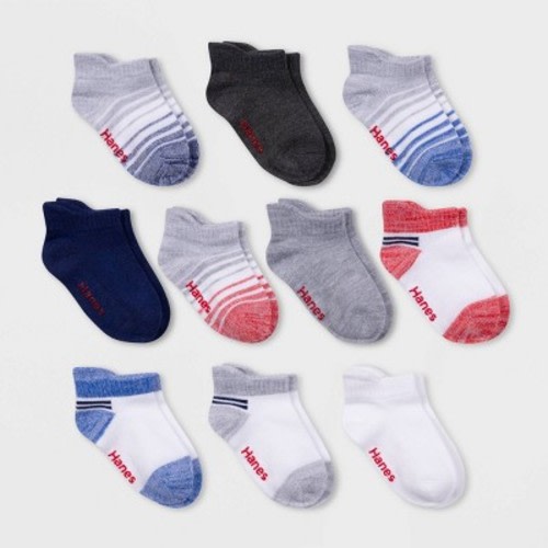 Hanes Toddler Boys' 10pk Heel Shield Athletic Socks - Colors May Vary, Size: 6-12M