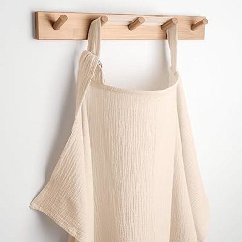 Comfy Cubs Muslin Nursing Cover - 100% Muslin Breastfeeding Cover for Moms - Soft & Breathable Baby Nursing Scarf with Adjustable Neck Strap - Portable, Lightweight & Privacy Coverage - Sand