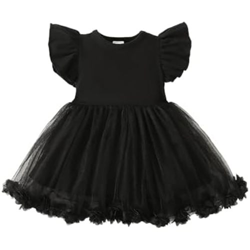 Baby Girl Butterfly Dress Tutu Ruffle Sleeveless Dresses Photograph Party Outfits Birthday Gift