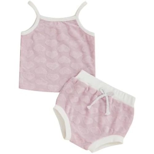 Kuriozud Baby Girl Summer Clothes Sleeveless Tank Top Shorts Set Cute Toddler Girl Outfit Aged 3 6 12 18 24 Months 2T 3T