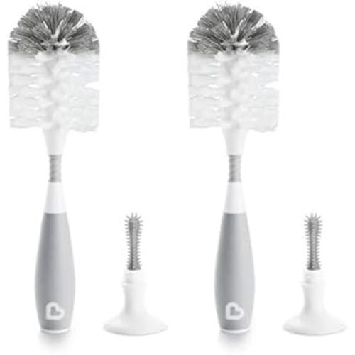 Munchkin® Bristle™ Bottle Brush, Grey (Pack of 2)