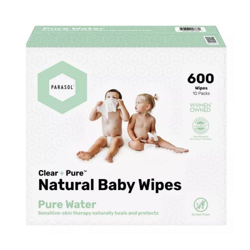 Parasol Clear+Pure Natural Baby Wipes - 600ct - 10pk