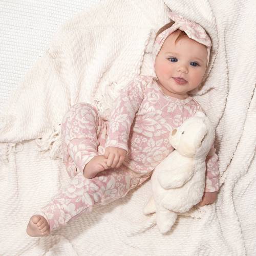 Floral Baby Girl Romper - Pink Floral Cotton - Soft Newborn Coming Home Outfit - Adorable Baby Shower Gift - New Mom Gift - Tesa Babe