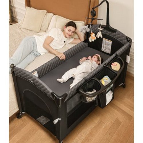 Babyeap 5 in 1 Baby Bassinet,Baby Sleeping Bed,Baby Changing Table,Baby Playpen,Standalone Baby Crib,Baby Bedside Bassinet for Newborn Baby