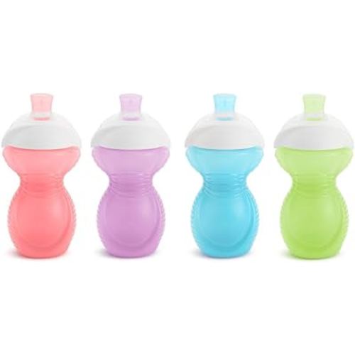 Munchkin Click Lock Bite Proof Sippy Cup 9 Ounce 2 Pack Pink/Purple and 2 Count Blue/Green
