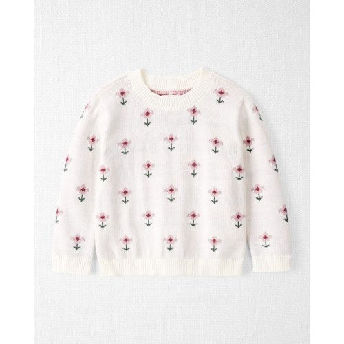 Toddler Girl Organic Cotton Sweater Knit in Wildflower Maze Print - Little Planet | Carter's