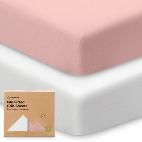 KeaBabies 2pk Isla Fitted Crib Sheets for Baby Crib Sheet, Fits Standard Nursery Crib Mattresses (Rose)
