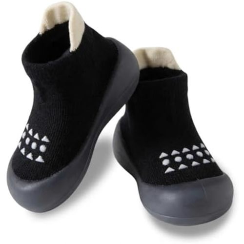 Hstyle Baby Sock Shoes Toddler Walking Shoes Infant Non-Slip Slippers Soft Rubber Sole Sneakers for Baby Boys Girls