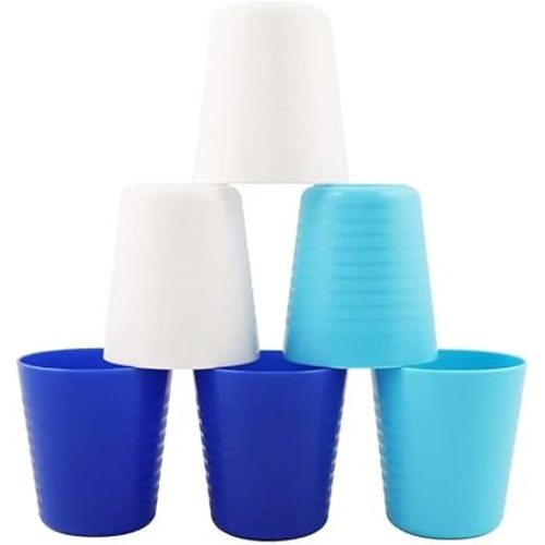 Eco-friendly Unbreakable BPA Free Dishwasher Safe Plastic Drinking Cups for kids&Adult,Reusable Water Tumblers dishwasher safe (8oz-Set of 6)