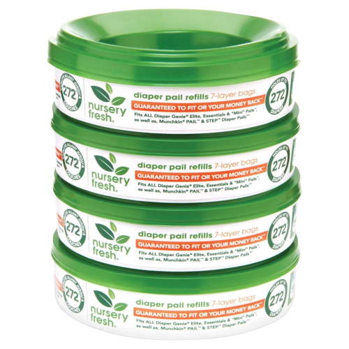 Nursery Fresh Refill for Diaper Genie and Munchkin Diaper Pails, 1088 Count (Pack of 4)