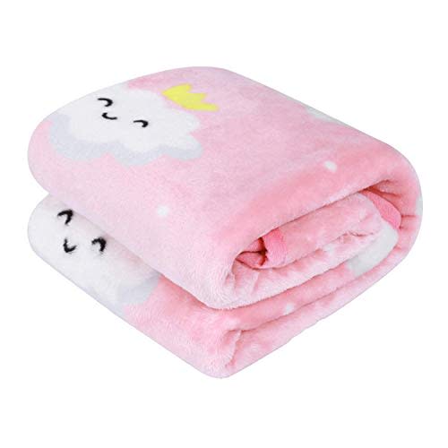 TILLYOU Toddler Blanket for for Boys Girls, Flannel Fuzzy Baby Blanket for Boys Girls, 40x50 Inches, Pink Cloud