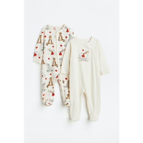 2-pack Printed Cotton Pajama Jumpsuits